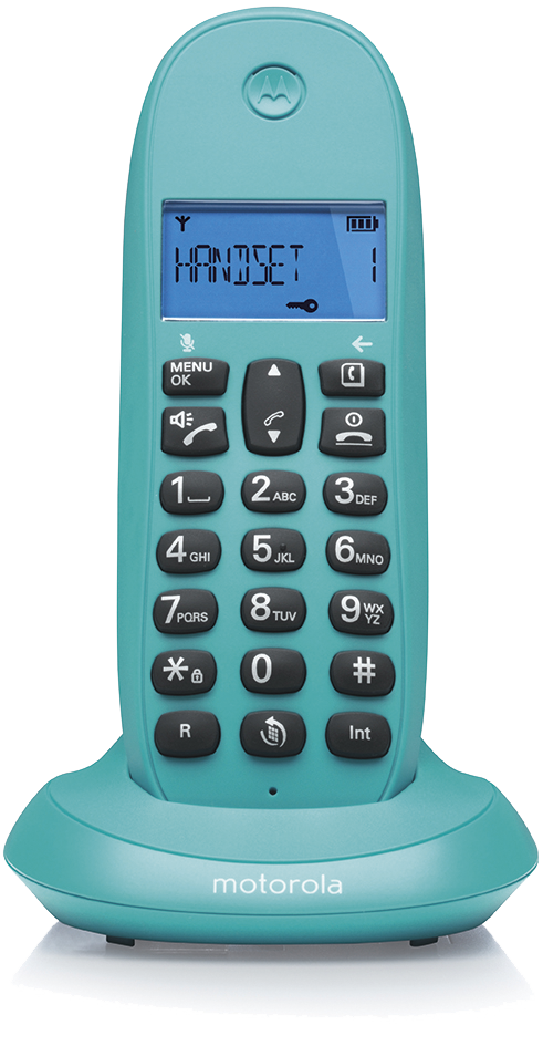 Motorola C1001CB+ blue cordless landline phone